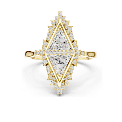 Exquisite 1.38 CT Lab Diamond Art Deco Ring | VVS-VS EF Clarity | 18KT, 14KT, 10KT Gold & 925 Silver | Rose, Yellow, White Gold & Moissanite Options