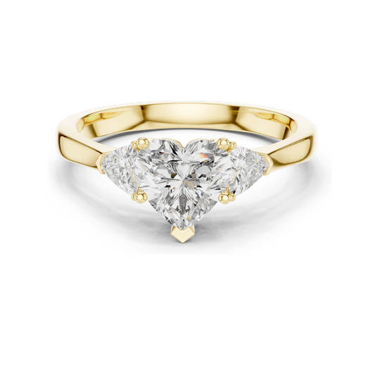 1.39 CT Lab-Grown Diamond Heart Ring for Women | VVS-VS EF Clarity | 18KT, 14KT, 10KT Gold & 925 Silver | Rose, Yellow, White Gold & Moissanite Options