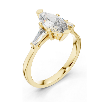 1.47 CT Lab Diamond Solitaire Ring for Women | VVS-VS EF Clarity | 18KT, 14KT, 10KT Gold & 925 Silver | Rose, Yellow, White Gold & Moissanite Options