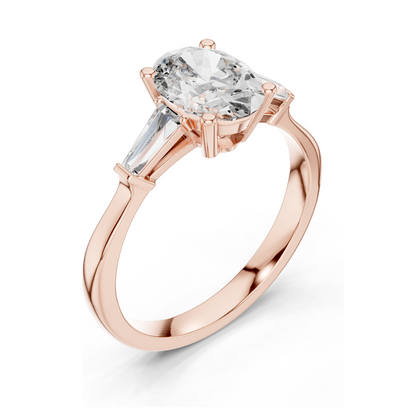 1.47 CT Lab Diamond Ladies Ring | VVS-VS EF Clarity | 18KT, 14KT, 10KT Gold & 925 Silver | Rose, Yellow, White Gold & Moissanite Options