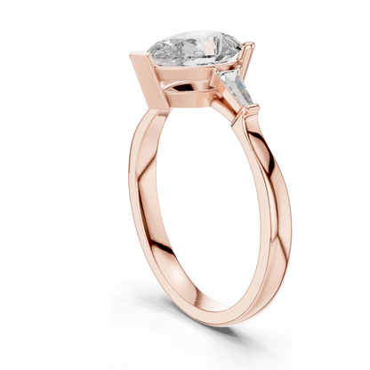 1.39 CT Lab Diamond Pear-Shaped Ring for Women | VVS-VS EF Clarity | 18KT, 14KT, 10KT Gold & 925 Silver | Rose, Yellow, White Gold & Moissanite Options