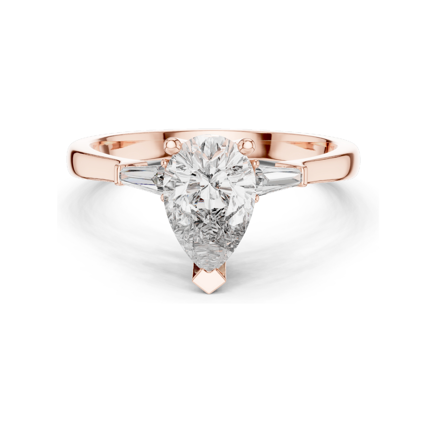 1.39 CT Lab Diamond Pear-Shaped Ring for Women | VVS-VS EF Clarity | 18KT, 14KT, 10KT Gold & 925 Silver | Rose, Yellow, White Gold & Moissanite Options