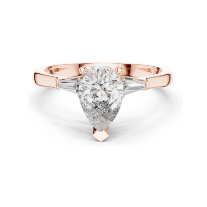 1.39 CT Lab Diamond Pear-Shaped Ring for Women | VVS-VS EF Clarity | 18KT, 14KT, 10KT Gold & 925 Silver | Rose, Yellow, White Gold & Moissanite Options