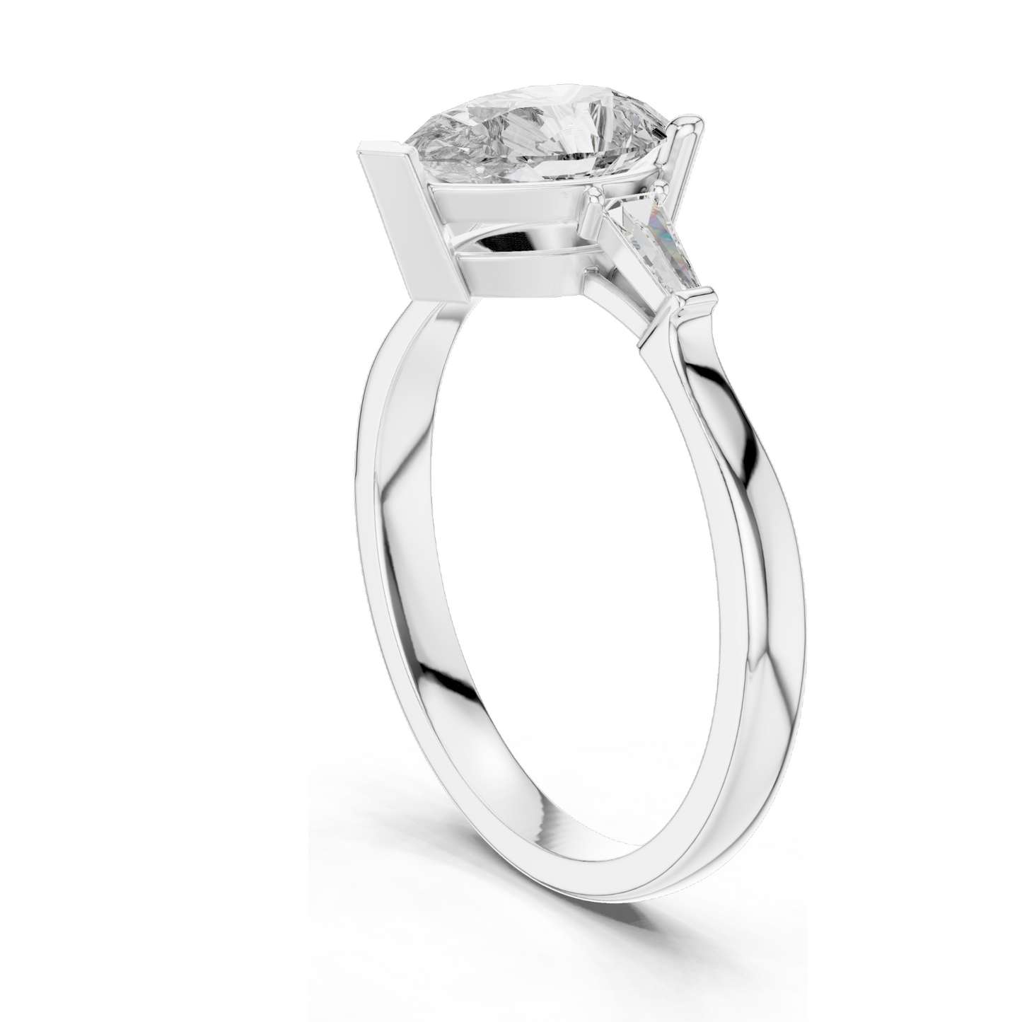 1.39 CT Lab Diamond Pear-Shaped Ring for Women | VVS-VS EF Clarity | 18KT, 14KT, 10KT Gold & 925 Silver | Rose, Yellow, White Gold & Moissanite Options
