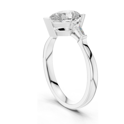 1.39 CT Lab Diamond Pear-Shaped Ring for Women | VVS-VS EF Clarity | 18KT, 14KT, 10KT Gold & 925 Silver | Rose, Yellow, White Gold & Moissanite Options