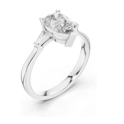 1.39 CT Lab Diamond Pear-Shaped Ring for Women | VVS-VS EF Clarity | 18KT, 14KT, 10KT Gold & 925 Silver | Rose, Yellow, White Gold & Moissanite Options