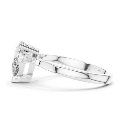 1.39 CT Lab Diamond Pear-Shaped Ring for Women | VVS-VS EF Clarity | 18KT, 14KT, 10KT Gold & 925 Silver | Rose, Yellow, White Gold & Moissanite Options