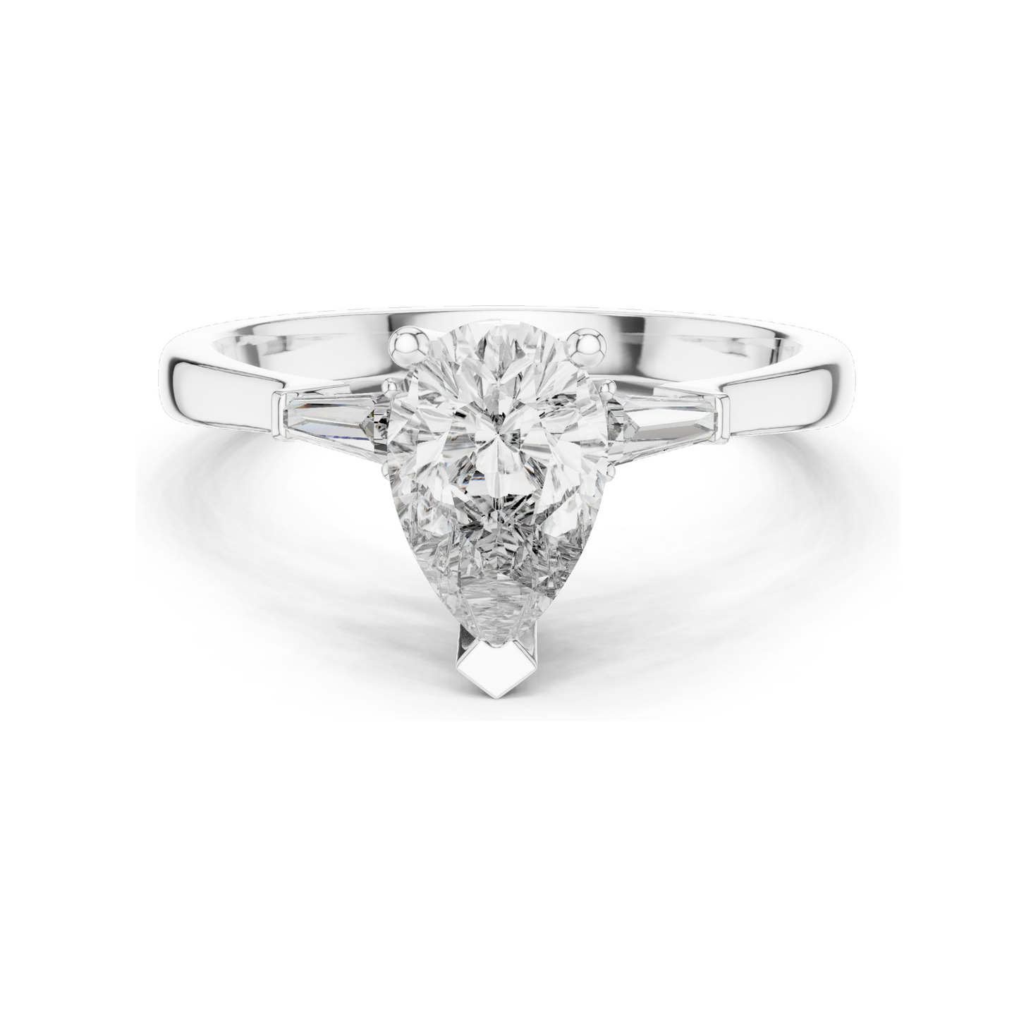 1.39 CT Lab Diamond Pear-Shaped Ring for Women | VVS-VS EF Clarity | 18KT, 14KT, 10KT Gold & 925 Silver | Rose, Yellow, White Gold & Moissanite Options
