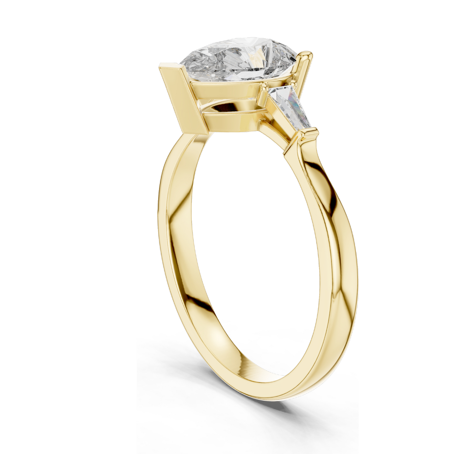 1.39 CT Lab Diamond Pear-Shaped Ring for Women | VVS-VS EF Clarity | 18KT, 14KT, 10KT Gold & 925 Silver | Rose, Yellow, White Gold & Moissanite Options