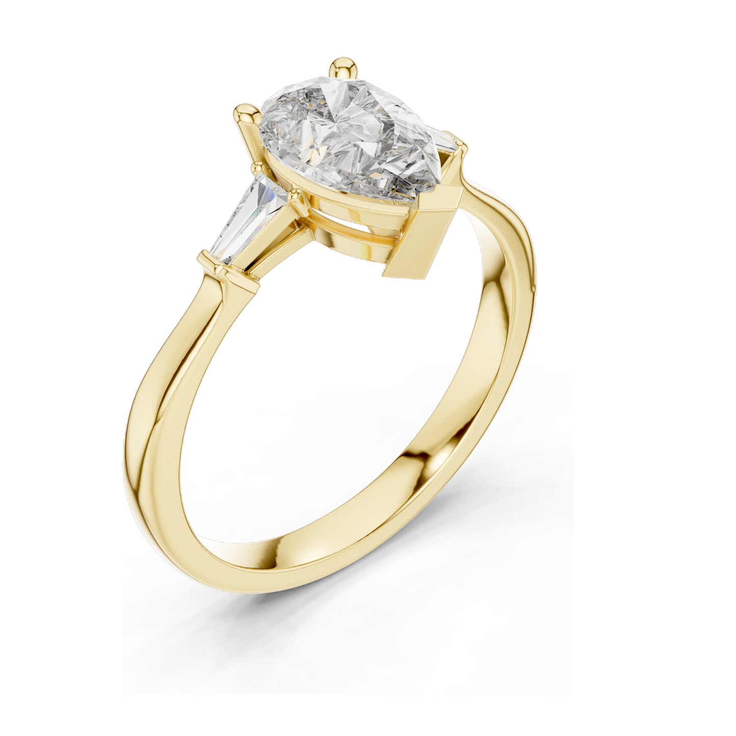 1.39 CT Lab Diamond Pear-Shaped Ring for Women | VVS-VS EF Clarity | 18KT, 14KT, 10KT Gold & 925 Silver | Rose, Yellow, White Gold & Moissanite Options