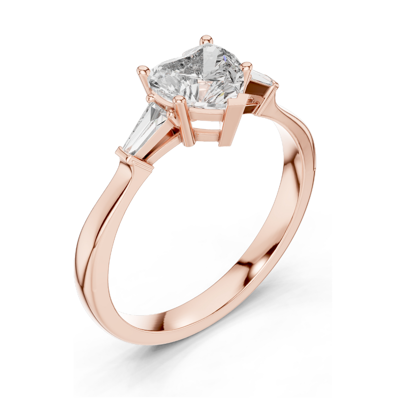 1.15 CT Lab Diamond Heart-Shaped Ring for Women | VVS-VS EF Clarity | 18KT, 14KT, 10KT Gold & 925 Silver | Rose, Yellow, White Gold & Moissanite Options