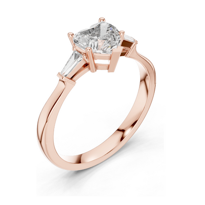 1.15 CT Lab Diamond Heart-Shaped Ring for Women | VVS-VS EF Clarity | 18KT, 14KT, 10KT Gold & 925 Silver | Rose, Yellow, White Gold & Moissanite Options