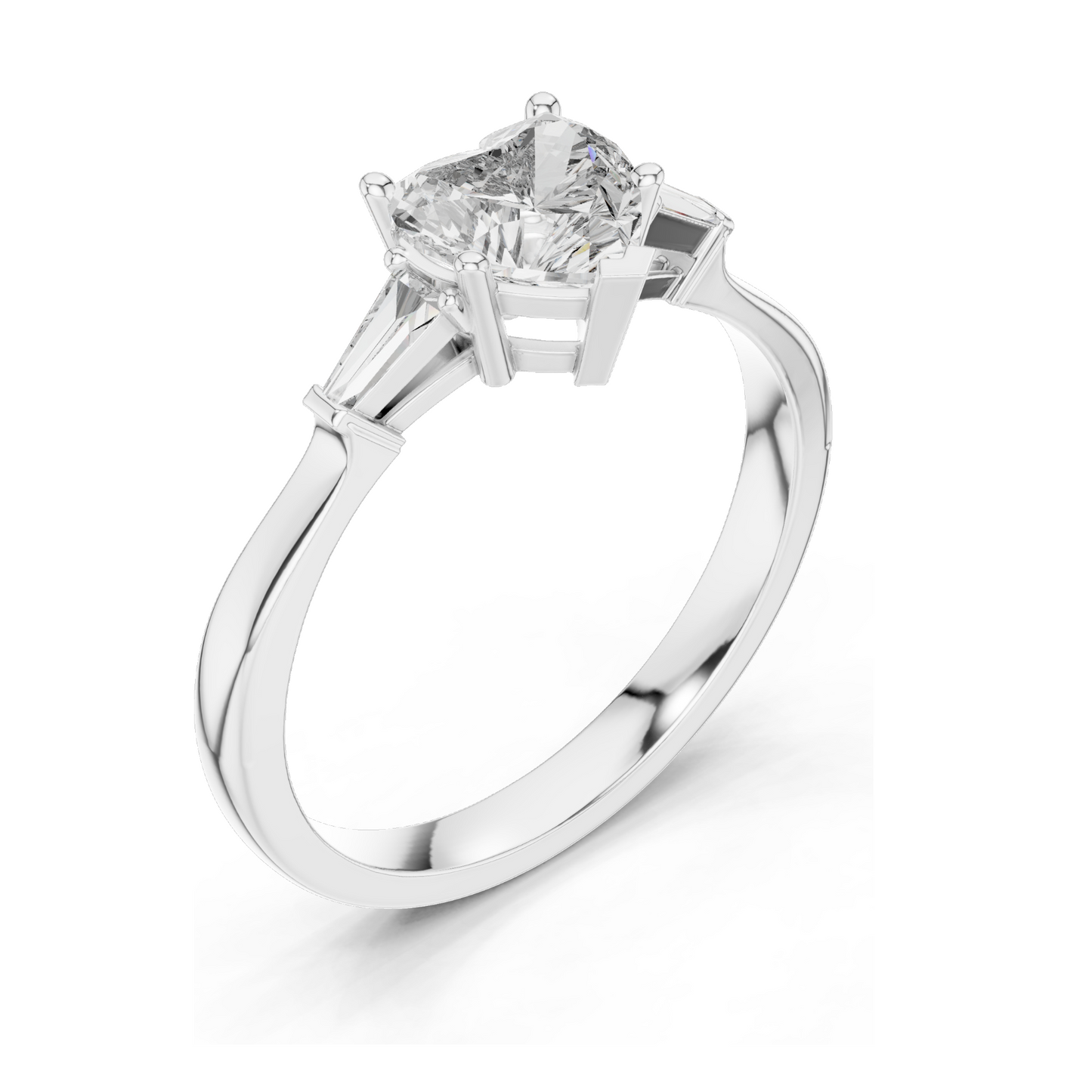 1.15 CT Lab Diamond Heart-Shaped Ring for Women | VVS-VS EF Clarity | 18KT, 14KT, 10KT Gold & 925 Silver | Rose, Yellow, White Gold & Moissanite Options