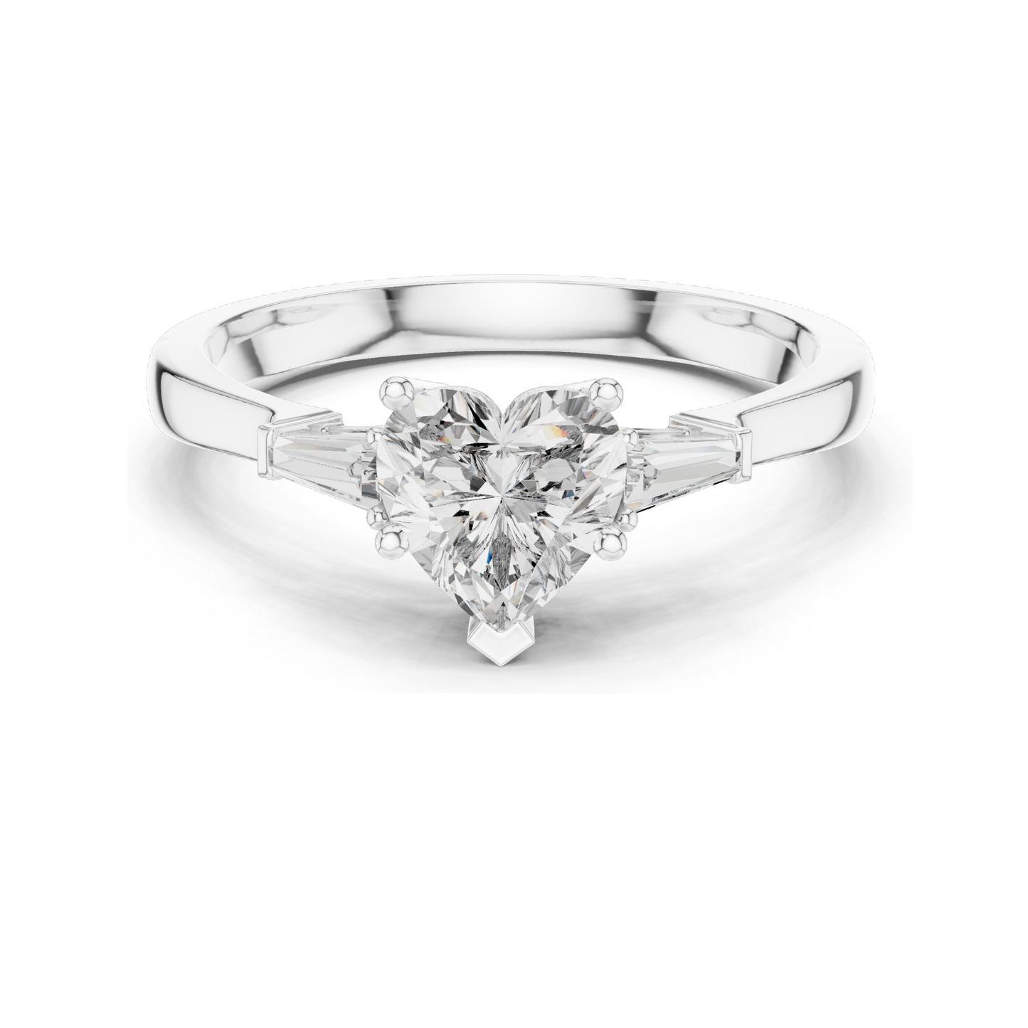 1.15 CT Lab Diamond Heart-Shaped Ring for Women | VVS-VS EF Clarity | 18KT, 14KT, 10KT Gold & 925 Silver | Rose, Yellow, White Gold & Moissanite Options