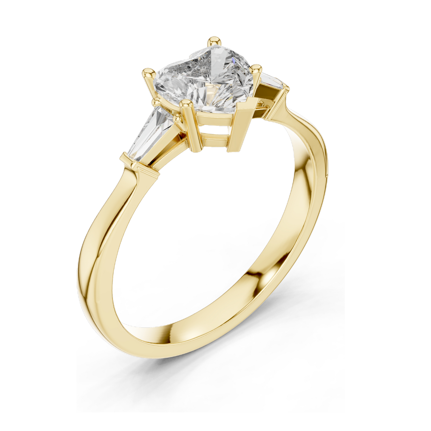 1.15 CT Lab Diamond Heart-Shaped Ring for Women | VVS-VS EF Clarity | 18KT, 14KT, 10KT Gold & 925 Silver | Rose, Yellow, White Gold & Moissanite Options