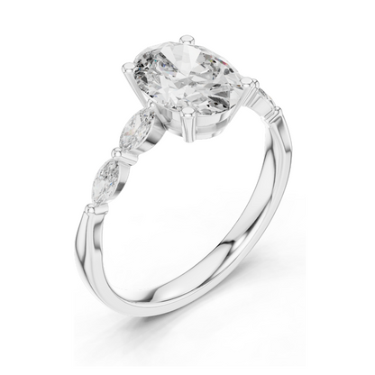 17 CT Lab Grown Diamond Ring for Women | VVS-VS EF Clarity | 18KT, 14KT, 10KT Gold & 925 Silver | Rose, Yellow, White Gold & Moissanite Options