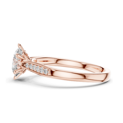 1.264 CT Lab Diamond Solitaire Ring for Women | VVS-VS EF Clarity | 18KT, 14KT, 10KT Gold & 925 Silver | Rose, Yellow, White Gold & Moissanite Options