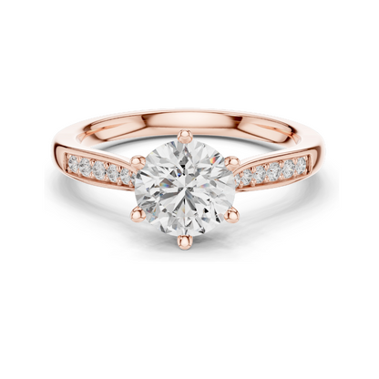 1.264 CT Lab Diamond Solitaire Ring for Women | VVS-VS EF Clarity | 18KT, 14KT, 10KT Gold & 925 Silver | Rose, Yellow, White Gold & Moissanite Options