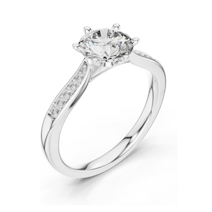 1.264 CT Lab Diamond Solitaire Ring for Women | VVS-VS EF Clarity | 18KT, 14KT, 10KT Gold & 925 Silver | Rose, Yellow, White Gold & Moissanite Options