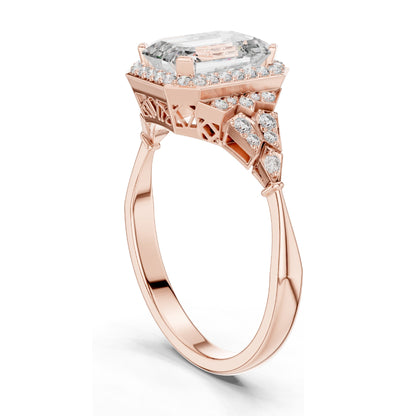 1.951 CT Lab Diamond Engagement Ring | VVS-VS EF Clarity | 18KT, 14KT, 10KT Gold & 925 Silver | Rose, Yellow, White Gold & Moissanite Options