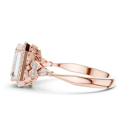 1.951 CT Lab Diamond Engagement Ring | VVS-VS EF Clarity | 18KT, 14KT, 10KT Gold & 925 Silver | Rose, Yellow, White Gold & Moissanite Options