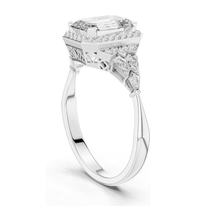 1.951 CT Lab Diamond Engagement Ring | VVS-VS EF Clarity | 18KT, 14KT, 10KT Gold & 925 Silver | Rose, Yellow, White Gold & Moissanite Options