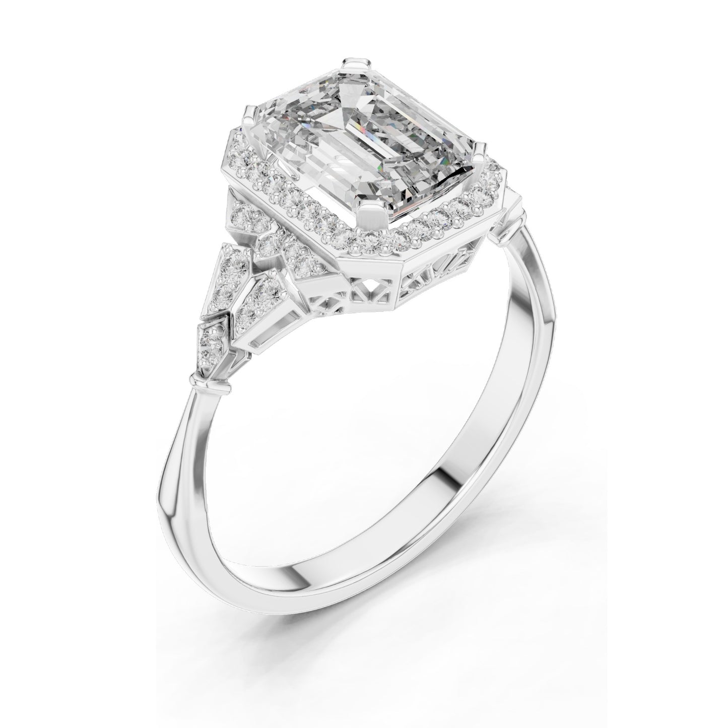 1.951 CT Lab Diamond Engagement Ring | VVS-VS EF Clarity | 18KT, 14KT, 10KT Gold & 925 Silver | Rose, Yellow, White Gold & Moissanite Options