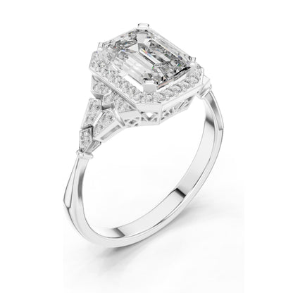 1.951 CT Lab Diamond Engagement Ring | VVS-VS EF Clarity | 18KT, 14KT, 10KT Gold & 925 Silver | Rose, Yellow, White Gold & Moissanite Options