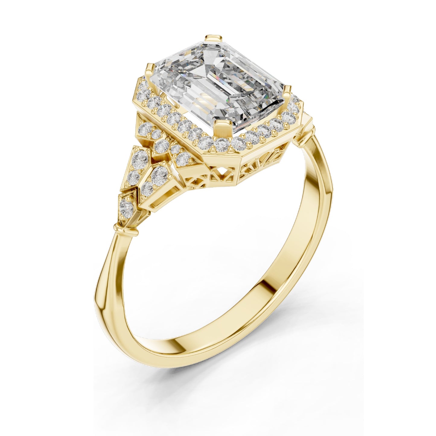 1.951 CT Lab Diamond Engagement Ring | VVS-VS EF Clarity | 18KT, 14KT, 10KT Gold & 925 Silver | Rose, Yellow, White Gold & Moissanite Options
