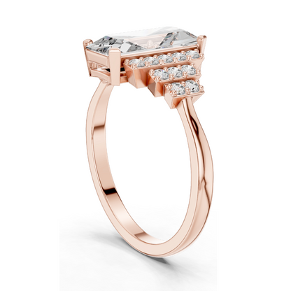2.04 CT Lab Diamond Ladies Ring | VVS-VS EF Clarity | 18KT, 14KT, 10KT Gold & 925 Silver | Rose, Yellow, White Gold & Moissanite Options