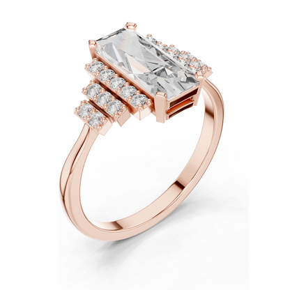 2.04 CT Lab Diamond Ladies Ring | VVS-VS EF Clarity | 18KT, 14KT, 10KT Gold & 925 Silver | Rose, Yellow, White Gold & Moissanite Options