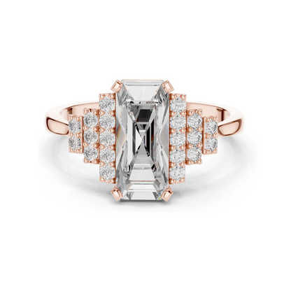 2.04 CT Lab Diamond Ladies Ring | VVS-VS EF Clarity | 18KT, 14KT, 10KT Gold & 925 Silver | Rose, Yellow, White Gold & Moissanite Options