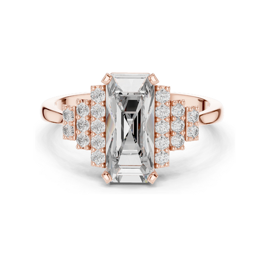 2.04 CT Lab Diamond Ladies Ring | VVS-VS EF Clarity | 18KT, 14KT, 10KT Gold & 925 Silver | Rose, Yellow, White Gold & Moissanite Options