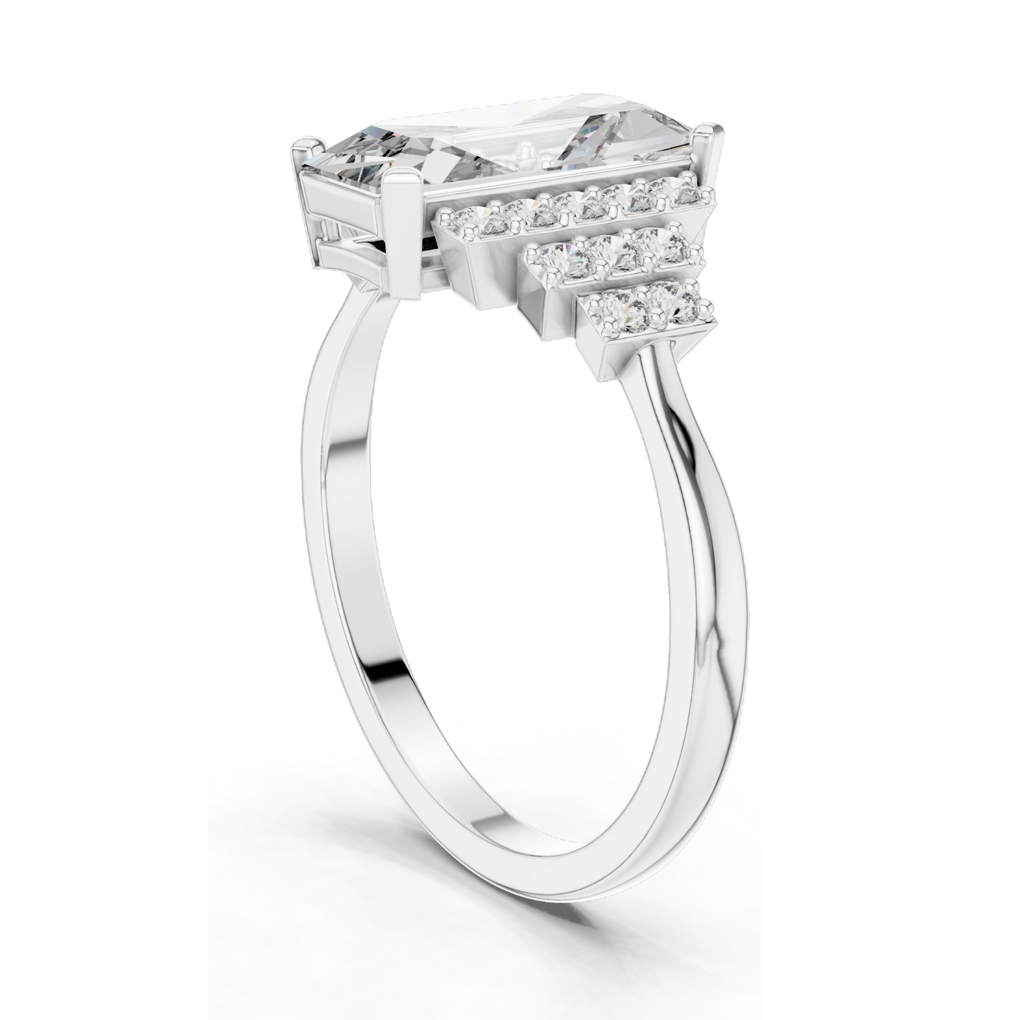 2.04 CT Lab Diamond Ladies Ring | VVS-VS EF Clarity | 18KT, 14KT, 10KT Gold & 925 Silver | Rose, Yellow, White Gold & Moissanite Options
