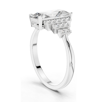 2.04 CT Lab Diamond Ladies Ring | VVS-VS EF Clarity | 18KT, 14KT, 10KT Gold & 925 Silver | Rose, Yellow, White Gold & Moissanite Options