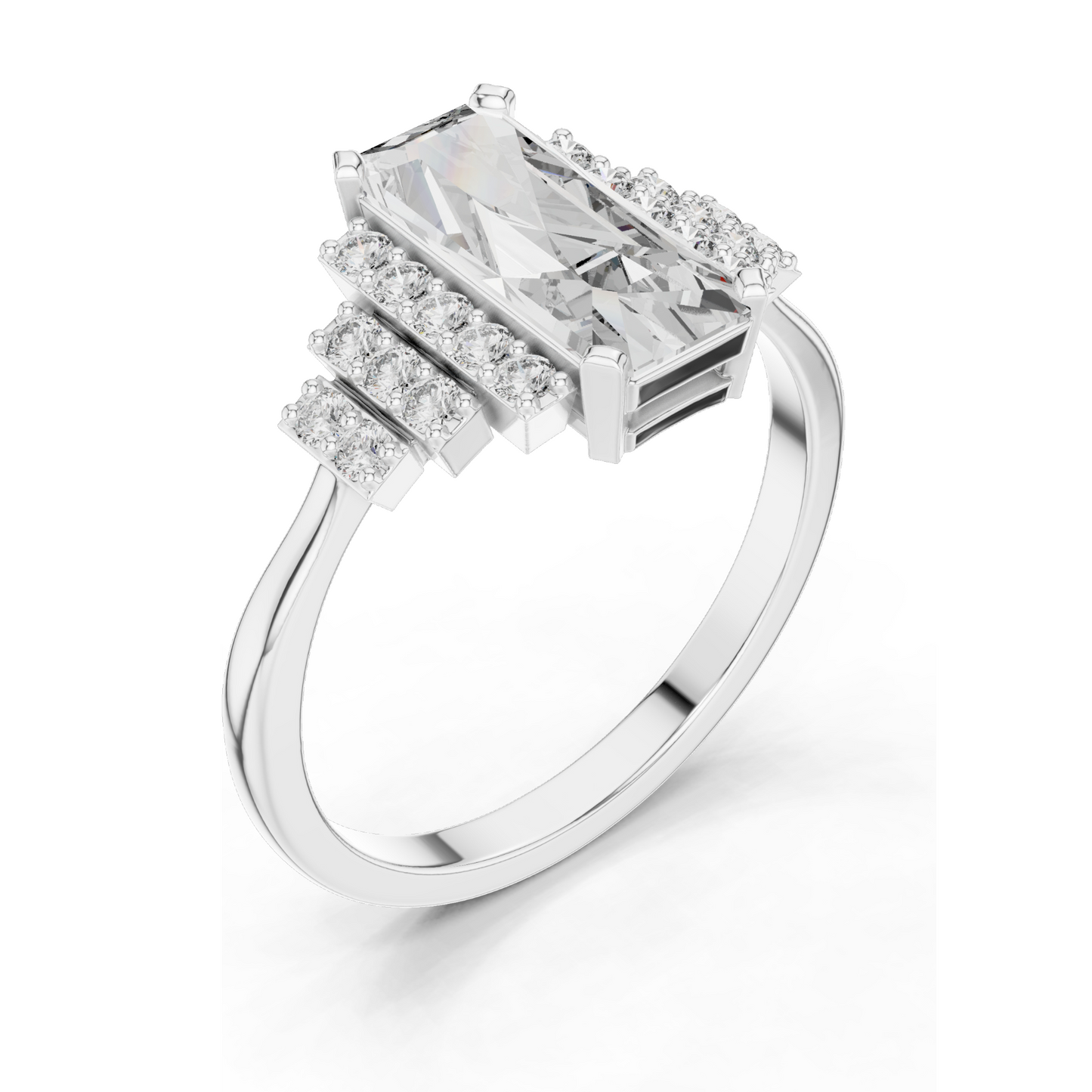 2.04 CT Lab Diamond Ladies Ring | VVS-VS EF Clarity | 18KT, 14KT, 10KT Gold & 925 Silver | Rose, Yellow, White Gold & Moissanite Options