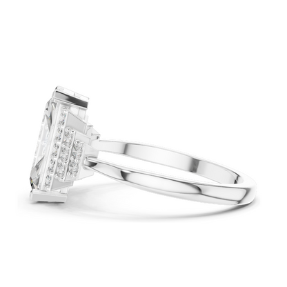 2.04 CT Lab Diamond Ladies Ring | VVS-VS EF Clarity | 18KT, 14KT, 10KT Gold & 925 Silver | Rose, Yellow, White Gold & Moissanite Options