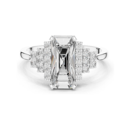 2.04 CT Lab Diamond Ladies Ring | VVS-VS EF Clarity | 18KT, 14KT, 10KT Gold & 925 Silver | Rose, Yellow, White Gold & Moissanite Options
