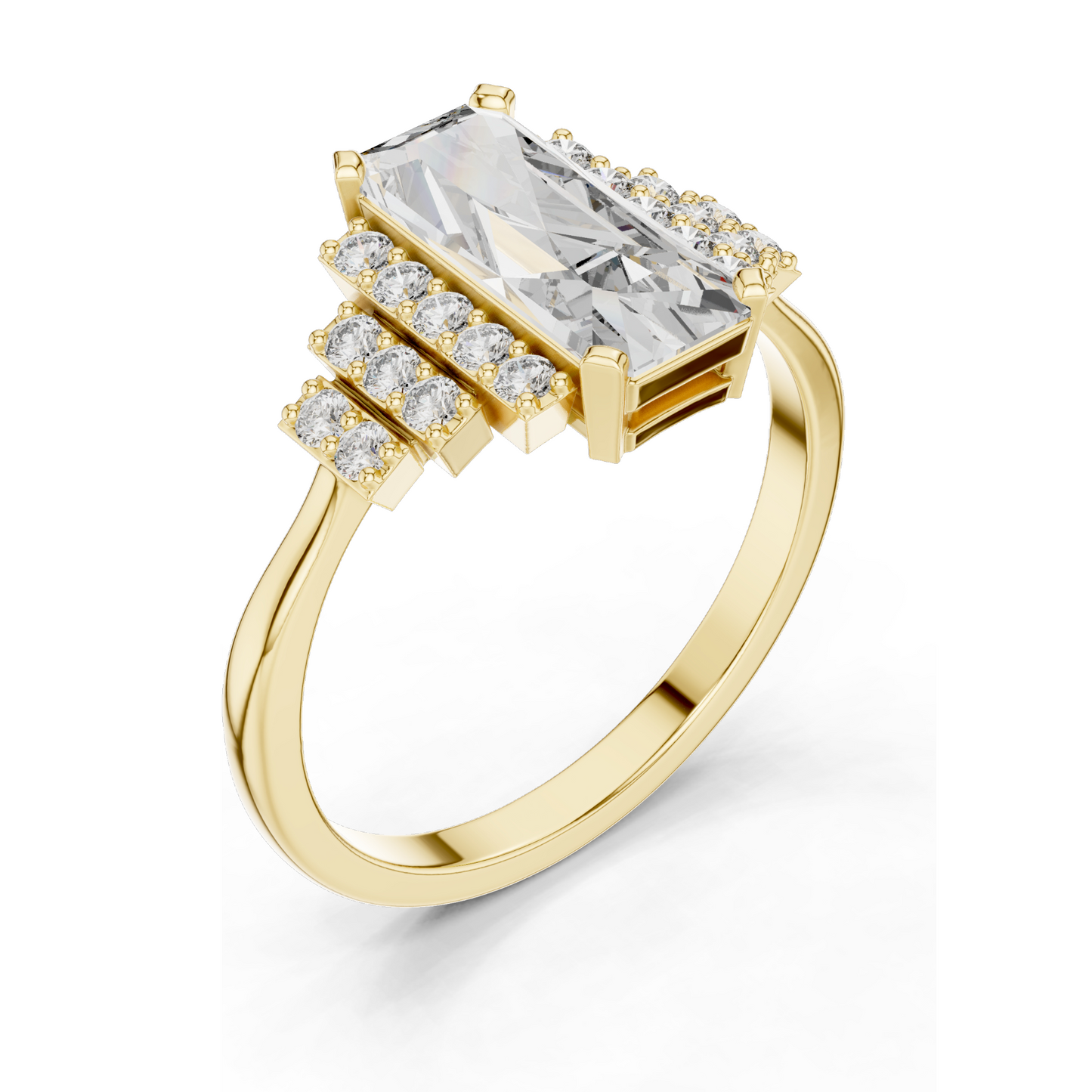 2.04 CT Lab Diamond Ladies Ring | VVS-VS EF Clarity | 18KT, 14KT, 10KT Gold & 925 Silver | Rose, Yellow, White Gold & Moissanite Options