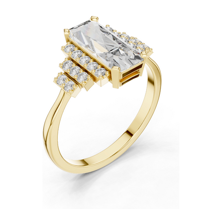 2.04 CT Lab Diamond Ladies Ring | VVS-VS EF Clarity | 18KT, 14KT, 10KT Gold & 925 Silver | Rose, Yellow, White Gold & Moissanite Options