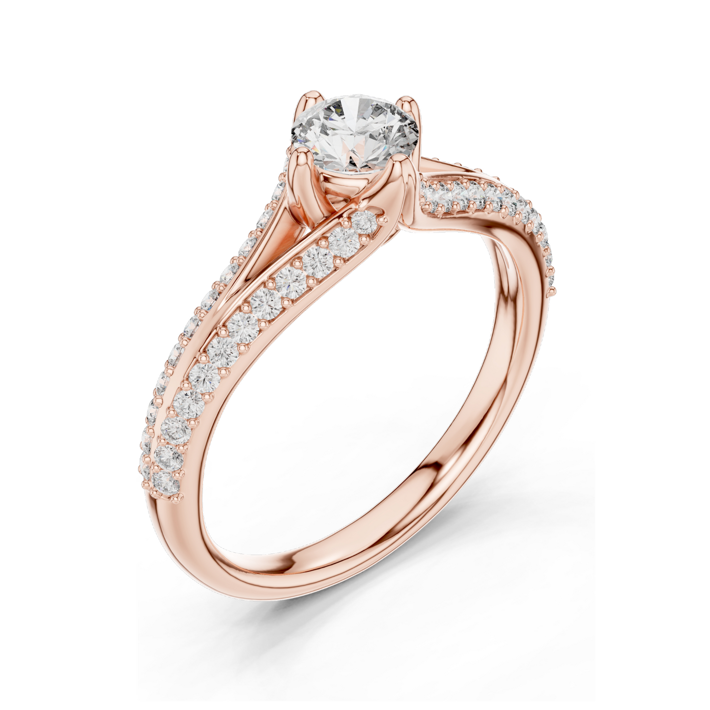 0.832 CT Round Lab Diamond Ring | 18KT, 14KT, 10KT Gold & 925 Silver | Rose, Yellow, White Gold | Moissanite Option