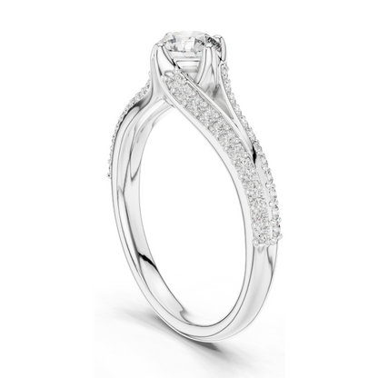 0.832 CT Round Lab Diamond Ring | 18KT, 14KT, 10KT Gold & 925 Silver | Rose, Yellow, White Gold | Moissanite Option
