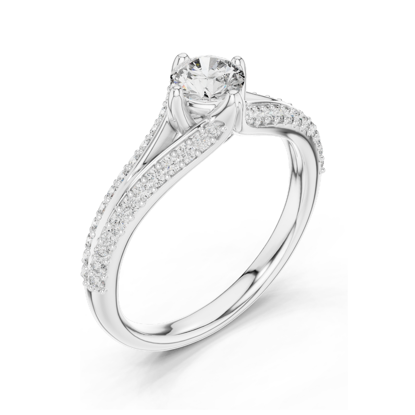 0.832 CT Round Lab Diamond Ring | 18KT, 14KT, 10KT Gold & 925 Silver | Rose, Yellow, White Gold | Moissanite Option