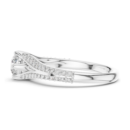0.832 CT Round Lab Diamond Ring | 18KT, 14KT, 10KT Gold & 925 Silver | Rose, Yellow, White Gold | Moissanite Option