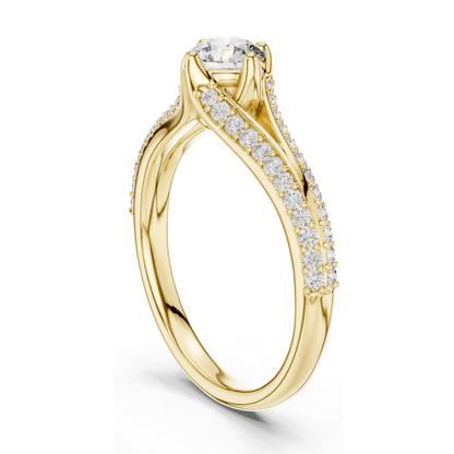 0.832 CT Round Lab Diamond Ring | 18KT, 14KT, 10KT Gold & 925 Silver | Rose, Yellow, White Gold | Moissanite Option