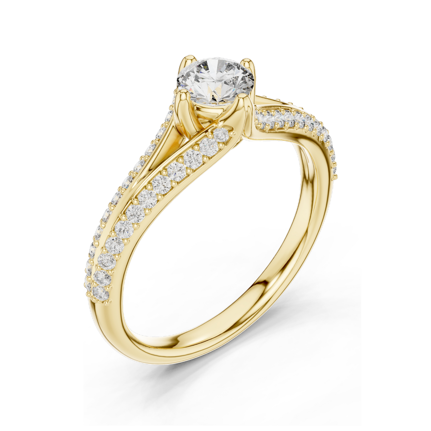 0.832 CT Round Lab Diamond Ring | 18KT, 14KT, 10KT Gold & 925 Silver | Rose, Yellow, White Gold | Moissanite Option