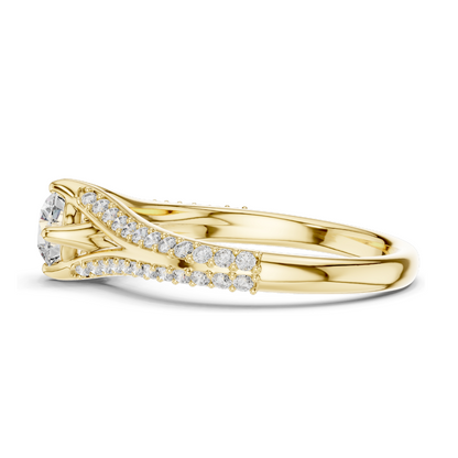 0.832 CT Round Lab Diamond Ring | 18KT, 14KT, 10KT Gold & 925 Silver | Rose, Yellow, White Gold | Moissanite Option