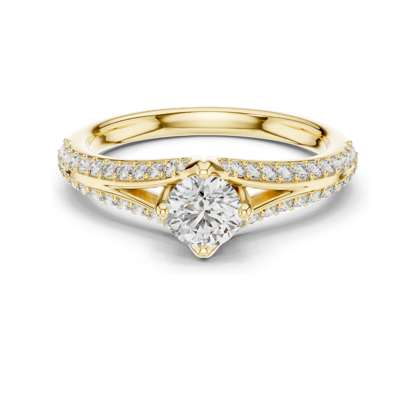 0.832 CT Round Lab Diamond Ring | 18KT, 14KT, 10KT Gold & 925 Silver | Rose, Yellow, White Gold | Moissanite Option