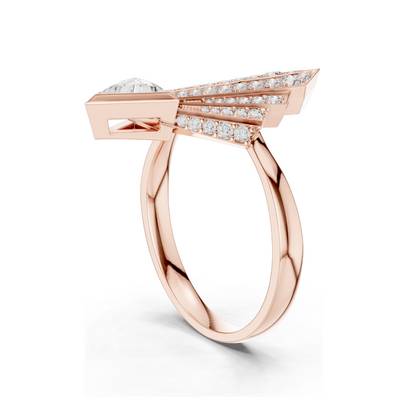 0.577 CT Lab Diamond Ladies Ring | VVS-VS EF Clarity | 18KT, 14KT, 10KT Gold & 925 Silver | Rose, Yellow, White Gold & Moissanite Options