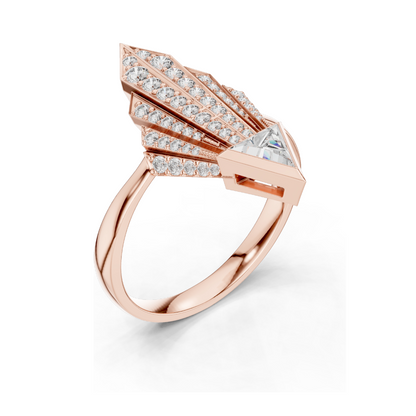 0.577 CT Lab Diamond Ladies Ring | VVS-VS EF Clarity | 18KT, 14KT, 10KT Gold & 925 Silver | Rose, Yellow, White Gold & Moissanite Options